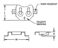 Surface Mount PCB Lithium Coin Cell Battery Retainers - Schematic Diagram