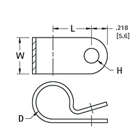 Nylon 6/6 Cable Clamps - Schematic Diagram