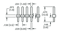Pluggable with Pin Strips PC Terminal Block (8724) - Schematic Diagram