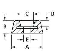 Recessed Bumper with Mold-In Washer (723) - Schematic Diagram