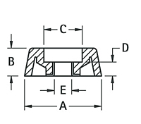 Recessed Bumper with Mold-In Washer - Schematic Diagram