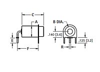 High Temperature PTFE Insulated Test Point Jack (11013) - Schematic Diagram