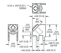 Schematic Diagram for 45 Degree PC Screw Terminal