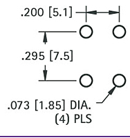 Mounting Diagram for 45 Degree PC Screw Terminal