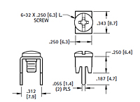 Low Profile Vertical Type PC Screw Terminal (7784) - Schematic Diagram
