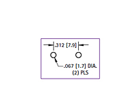 Mounting Diagram - Low Profile Vertical Type PC Screw Terminal (7784)
