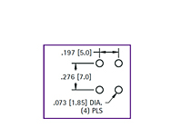 Mounting Diagram for Extended Vertical Type PC Screw Terminal
