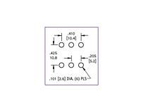 Mounting Diagram for 30 Ampere (A) Heavy Duty Vertical Type PC Screw Terminal