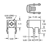 Horizontal Type Metric PC Screw Terminal (7790) - Schematic Diagram
