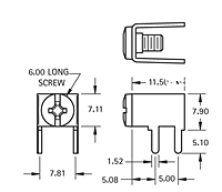 Horizontal Type Metric PC Screw Terminal (7760) - Schematic Diagram