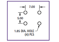 Mounting Diagram for Vertical Type Metric PC Screw Terminal
