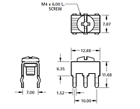 Schematic Diagram for 30 Ampere (A) Current M4 Type Vertical Metric PC Screw Terminal