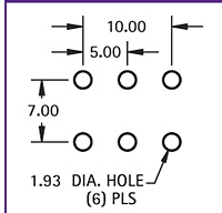 Mounting Diagram for 30 Ampere (A) Current M4 Type Vertical Metric PC Screw Terminal