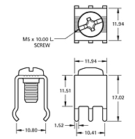 Schematic Diagram for 30 Ampere (A) Current M5 Type Vertical Metric PC Screw Terminal