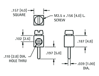 Schematic Diagram for 15 Ampere (A) Current Thru Hole Type Mini Binding Post
