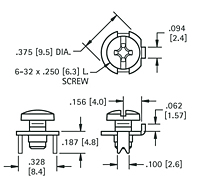 Schematic Diagram for 6-32 Type Low Profile Screw Terminal