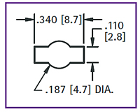 Mounting Diagram for 6-32 Type Low Profile Screw Terminal