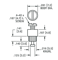 Schematic Diagram for 4-40, Rivet Type Binding Post Terminal