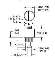 Schematic Diagram for 6-32, Rivet Type Binding Post Terminal