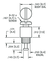 Schematic Diagram for 8-32, Rivet Type Binding Post Terminal