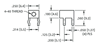 Snap-In Threaded PC Mount Brackets (7774) - Schematic Diagram