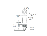 Round Base Panel Mount Phono Jack - Schematic Diagram