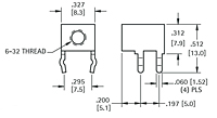 Snap-In Threaded PC Mount Brackets (7779) - Schematic Diagram