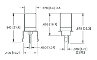 Snap-Fit Vertical PC Phono Jack (584) - Schematic Diagram