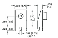 Male, On-Board 9 Volt (V) Horizontal PC Snap-On Battery Contact - 2