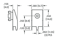 Female, On-Board 9 Volt (V) Horizontal PC Snap-On Battery Contact - 2