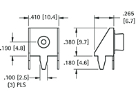 Male, Off-Board 9 Volt (V) Horizontal PC Snap-On Battery Contact - 2