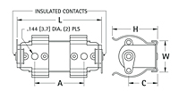 2100 Series End-to-End Base Stainless Steel Battery Holder (2139) - 2