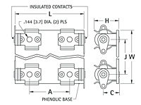 2100 Series Side-by-Side Phenolic Base Battery Holder (2140) - 2
