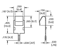 Slide-In PC Mount Battery Contact (1021-1) - 2