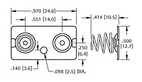 Spring & Button Battery Contact (5212) - 2