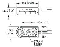 9 Volt (V) Shielded I-Style Battery Strap - 2