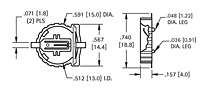 12 Millimeter (mm) Surface Mount (SMT) Coin Cell Holder (1056) - 2