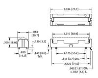Thru Hole Mount (THM) "18650" Single Cell Lithium-Ion Battery Holder - 2