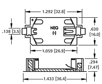 Surface Mount 24 Millimeter (mm) TOP Loading Coin Cell Holder - 2