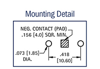 Thru Hole Mount 9 to 10 Millimeter (mm) Button Cell Retainer - 3