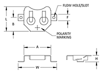 12 to 24 Millimeter (mm) Thru-Hole (THM) & Surface Mount (SMT) Coin Cell Retainers (3000)