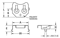 12 to 24 Millimeter (mm) Thru-Hole (THM) & Surface Mount (SMT) Coin Cell Retainers (3001) - 2