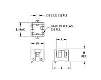 Surface Mount (SMT) Ultra Low Profile Lithium & Alkaline 1/3N Cell Holder - 2