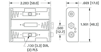 Plastic Battery Holders with Snap-On Connector (2475) - 2