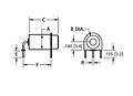 High Temperature PTFE Insulated Test Point Jack (11013) - Schematic Diagram