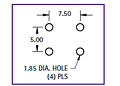 Mounting Diagram for Horizontal Type Metric PC Screw Terminal