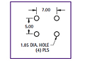 Mounting Diagram for Vertical Type Metric PC Screw Terminal