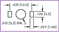 Mounting Diagram for 8-32 Type Low Profile Screw Terminal