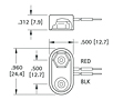9 Volt (V) Shielded T-Style  Battery Strap - 2