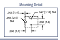 Vertical Compact 20 Millimeter (mm) Thru-Hole Mount (THM) Coin Cell Holder - 3